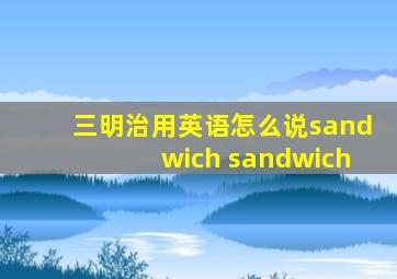 三明治用英语怎么说sandwich sandwich